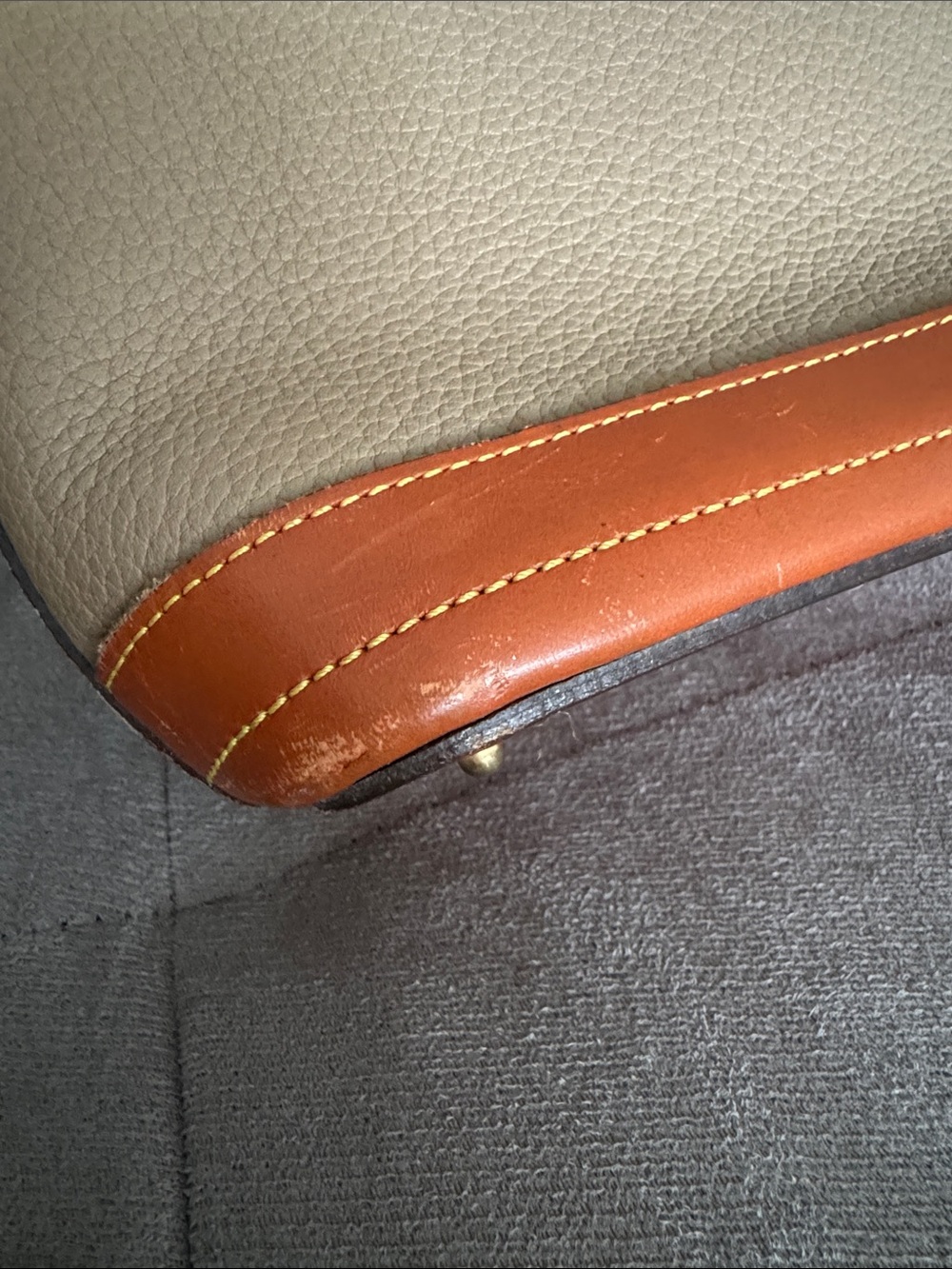 Dooney & Bourke Beige and Tan Pebbled Leather Shoulder Bag - Picture 5 of 8